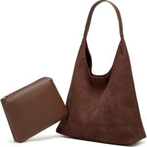 Slouchy Faux Suede Shoulder Bags for Women 2pcs